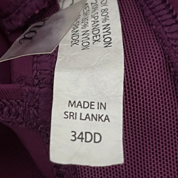 Soma NWT Bra Cup Sized Convertible Halter Shaping Tankini Top Henna Plum 34DD - Picture 13 of 16
